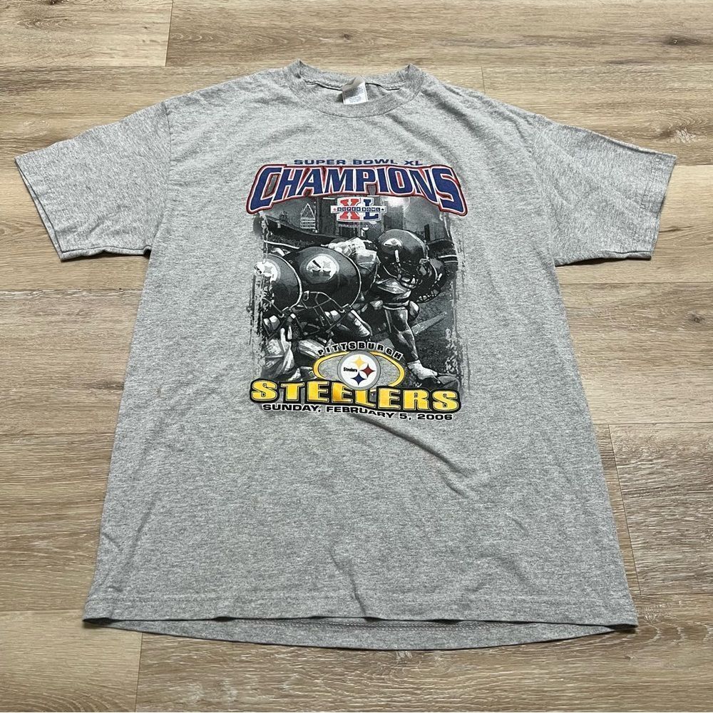 2006 Super Bowl Pittsburgh Steelers Champions Short Sleeve Shirt Size Large Rare